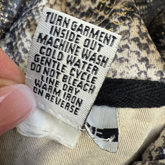 Women's Snake Print Zip Up Track Jacket Metallic Shine Casual Sportswear - Picture 9 of 9